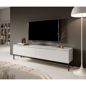 Selsey - Meuble TV Bemmi - 175 cm - blanc et pieds noirs