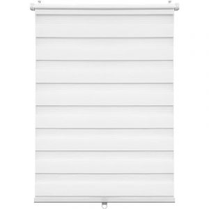 Woltu - Store Enrouleur Double. Store sans Cordon. Store à Rouleau Klemmfix Tamisant.100x120cm Blanc.DR5625ws07