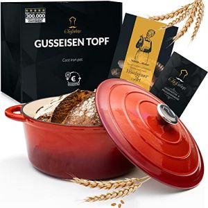 Chefarone Cast Iron Pan - Casserole - Couvercle inclus - Convient à toutes les sources de chaleur - Cocotte / Enamel