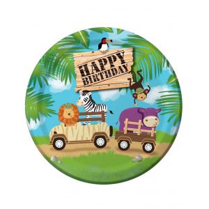 8 assiettes en carton anniversaire Safari Aventure (23 cm)