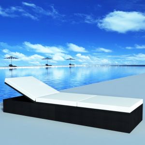 VidaXL Bain de soleil en r&eacute;sine tress&eacute;e