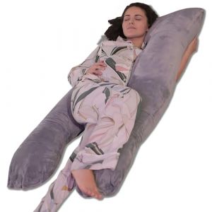 Bananair - Coussin de Grossesse Velours - 140x80 cm Gris Gris