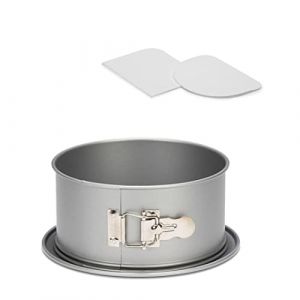 Patisse Manqu&eacute; &Oslash;18cm Set Moule &agrave; G&acirc;teaux Rond avec charni&egrave;re et Bord Haut &Oslash; 18cm + Lot de 2 Cornes 12cm 703521, Gris