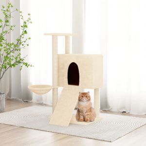 Image de VidaXL Arbre à chat avec griffoirs en sisal Crème 96 cm