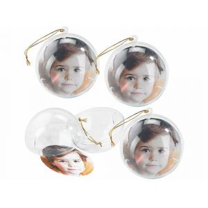 Your Design : 4 Boules de Noël photo personnalisables
