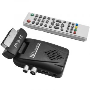 Trade Shop Traesio - Mini-d&eacute;codeur Num&eacute;rique Terrestre P&eacute;ritel Dvb-t2 Prise P&eacute;ritel Hdmi Hd 180&deg; Usb