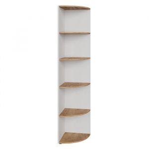 Étagère d'angle Ecki, Chêne blanc/force de l'or, 40x180.6cm, Vicco