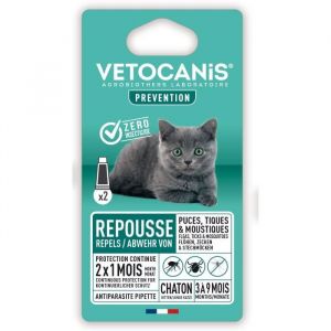 Image de Vetocanis 2 Pipettes anti-puces et anti-tiques - Pour Chaton - 2x 1 mois de protection