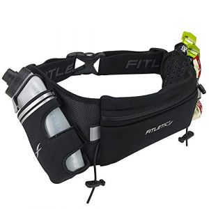 Ceinture d'hydratation 1 gourde 350ml et portes gels noir Fitletic