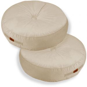Lot de 2 coussins de sol en velours diamètre 50 lot de 2 - crème