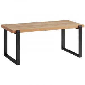 Vicco - Table basse Halifax, Chêne rustique, 110 x 46 cm avec un cadre métallique