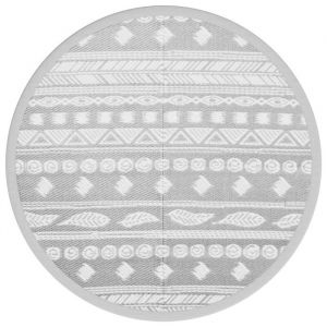 VidaXL Tapis dextérieur - Rond - 160 cm - Gris - Synthétique