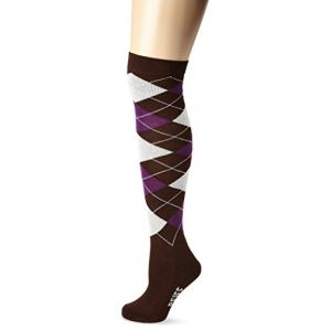 Pfiff 100322 Chaussettes d'équitation à Carreaux Unisexe, Mixte, 100322-102-34, Brown/Lilac, 34-36