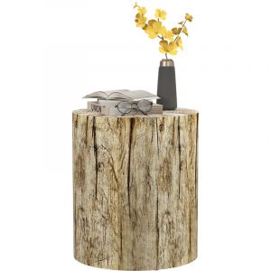 Homcom Table d'appoint design aspect souche d'arbre oxyde de magnésium naturel