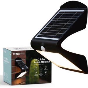 FlinQ Atalanta - Applique solaire d'ext&eacute;rieur - Lampe d'ext&eacute;rieur solaire avec d&eacute;tecteur de mouvement - Lampe de jardin LED avec d&eacute;tecteur jour et nuit - Eclairage ext&eacute;rieur - Noir