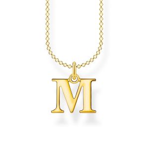Thomas Sabo Chaîne lettre M or Argent sterling 925, doré or jaune 18 carats Jaune