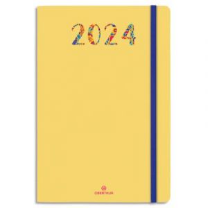 Oberthur Agenda Merida - 1S/2P - format 17x24,5cm - couverture imprimée marquage à chaud - Jaune