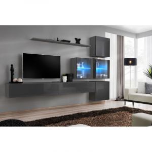 Image de Meuble TV Mural Design " XIX" 310cm Gris Prix