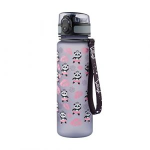 La Gourde en Tritan avec Paille et Passoire pour Enfant 500 ml, Sans PVC et BPA, Anti-Fuite (Panda)