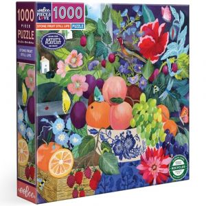 Eeboo Puzzle 1000 Pièces Nature Morte, Fruits et Fleurs - Puzzle Adulte 1000 Pièces en Carton - Dimensions 58.5 cm x 58.5 cm