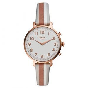 Fossil Unisex Montre Connectée Hybride - Cameron En Cuir À Rayures Grises - One size