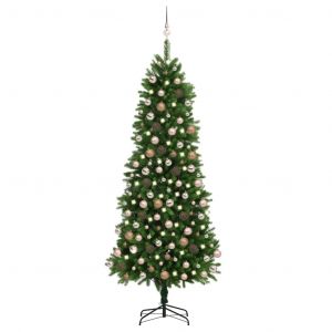 Image de VidaXL Arbre de No?l artificiel avec LED et boules 240 cm Vert