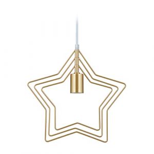 Relaxdays Lampe suspension dorée étoile - 4052025392604