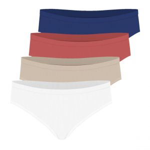 Athena Lot de 4 culottes femme Ecopack Basic multicolore en coton