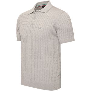 Cappuccino Italia Caorle Cable Knit Polo Gris