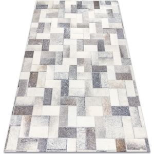 Rugsx - Tapis patchwork 21723 gris - Peau de vache, planches beige 120x170 cm