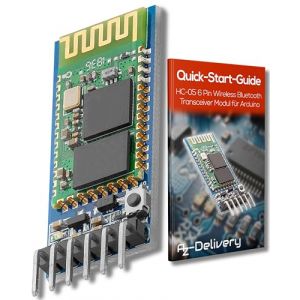 Module Bluetooth AZDelivery HC-05 / HC-06 &ndash; &Eacute;metteur-r&eacute;cepteur RF sans fil Bluetooth RS232 TTL, compatible Arduino et Raspberry Pi, avec e-book inclus