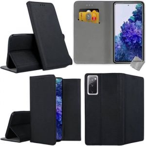 Htdmobiles Housse etui portefeuille avec coque intérieure en silicone pour Samsung Galaxy S20 FE 5G (Fan Edition) + verre trempe - NOIR MAGNET