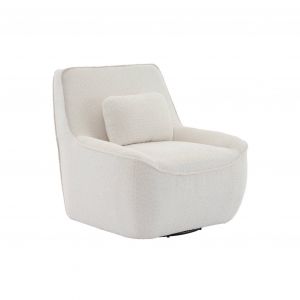 Fauteuil pivotant 360°bouclette texturée blanc