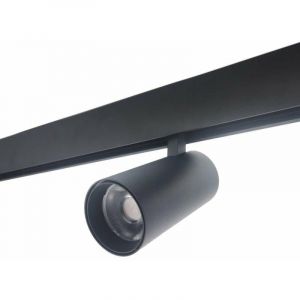 Spot led sur Rail Magn&eacute;tique 48V 7W Orientable - Blanc Chaud / Noir / Oui Silumen