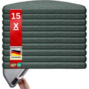 Image de Karat - x 15 Tapis d'escalier London, Vert, 23,5 x 65 cm, Demi-circulaire