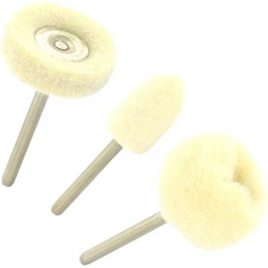 Tivoly Lot de 3 Brosses Feutre Multi-Formes - Polissage du Bois et du Métal - Attache : Queue Cylindrique Ø3,2mm - Pour DREMEL/PROXXON et Autres Machines Multi-Fonctions
