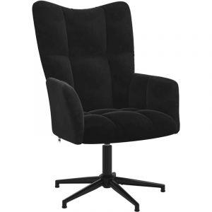 VidaXL Chaise de relaxation Noir Velours