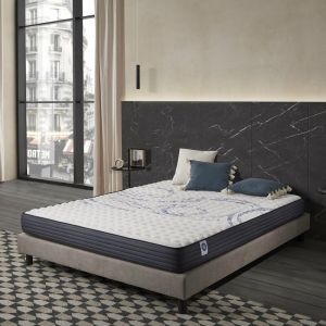 Matelas Perfect Sleep - 80x190 cm - Mousse mémoire de forme hr, Blue Latex, Hypoallergénique - Équilibré - 7 zones de confort - Face été/Hiver