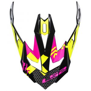 Ls2 Visière MX470 Noir Rose Jaune