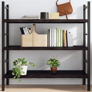 VidaXL Étagère Murale, Dessus de Table avec Bord Vivant, Tablette Suspendue Flottante, Rustique, Marron Foncé Bois Chêne Massif Traité