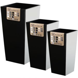 KADAX Pot de Fleur Haut, Grande Jardiniere en Plastique pour Une Décoration Interieure et Exterieure (Noir, Lot de 3: 36 cm, 46.5 cm, 57.5 cm)