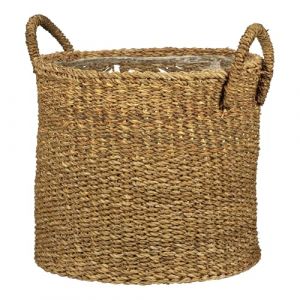 Scheurich Jonc de mer 27 - Panier de fleurs avec poignées en jonc de mer - Couleur : rainure - Diamètre : 28 cm - Hauteur : 24 cm - Volume : 13,1 l