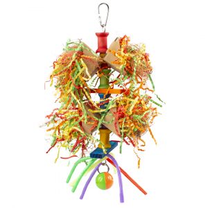 Jouet pour oiseaux pendentif spirale coloré en paille Duvoplus