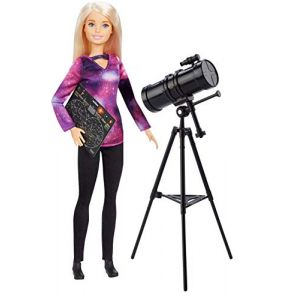 Mattel Métiers National Geographic poupée Astronome et Accessoire Télescope, Jouet pour Enfant, GDM47