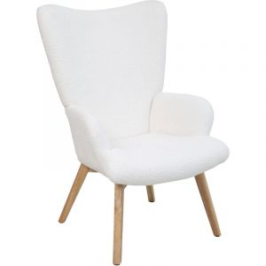 Olav Fauteuil à oreilles Fauteuil relax accoudoir dossier haut moderne blanc - Svita
