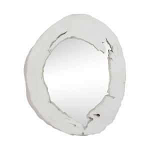 Image de Jolipa Miroir rond resine blanc 95x9x113cm