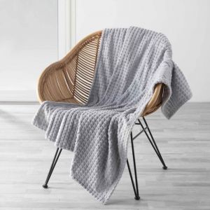 Image de Plaid en Flanelle "Quincy" 180x220cm Gris Prix