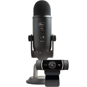 Logitech Microphone Microphone Blue Yeti USB + Webcam C922 Pro HD pour PC, Mac