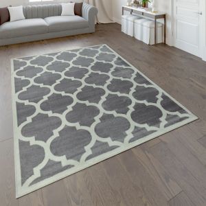 Tapis De Cr&eacute;ateur Salon Tapis Tiss&eacute; &agrave; Plat Moderne Tendance Tapis Gris Blanc 200x280 cm - Paco Home