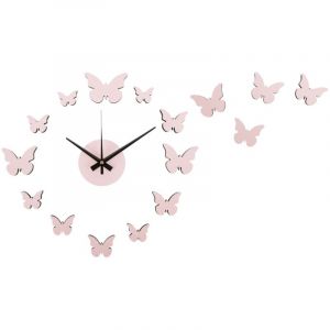 Karlsson - Horloge murale Papillons - Rose